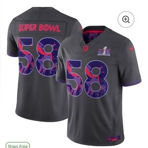 Men's Nike Sz Md Anthracite NFL Super Bowl LVIII 58  Limited Jersey